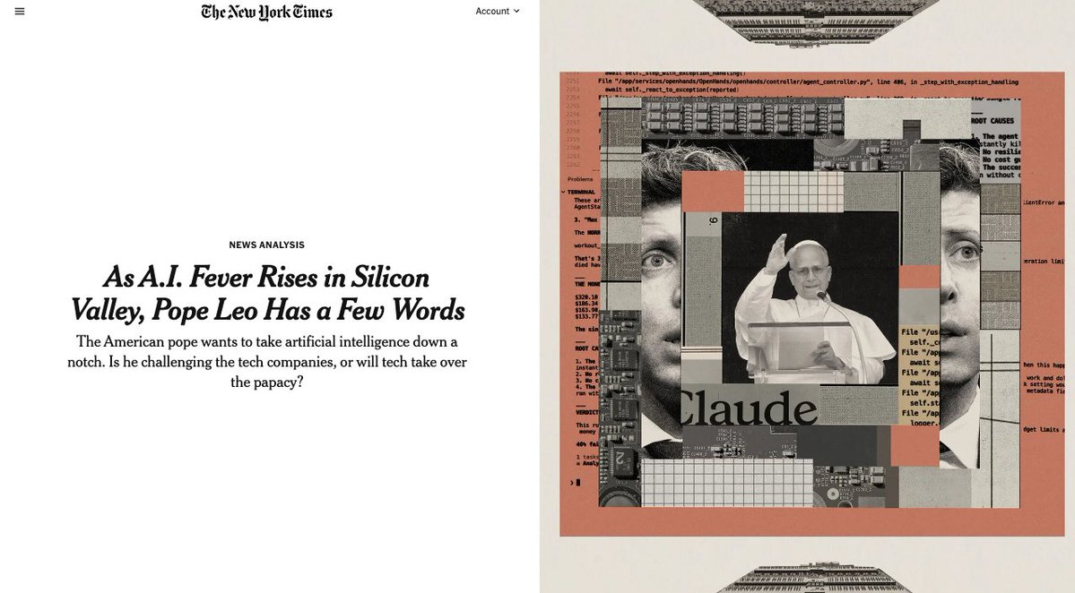 mitpress's tweet photo. “Big Tech is essentially its own religion with its own theology and rites, not to mention its own power and influence. Pope Leo’s encyclical will be automatically viewed as false doctrine.” https://t.co/9NTZAqVR3X https://t.co/PGLW1zIVBK