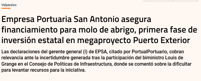 clauttonr's tweet photo. @atlasmediacl Empresa Portuaria San Antonio (EPSA) es una empresa del Estado de Chile. Es una empresa pública propiedad del fisco 100% y se relaciona con el Gobierno a través del Ministerio de Transportes y Telecomunicaciones. Biministro actual le estaba poniendo trabas (diario financiero). https://t.co/ibJF3QrBuR