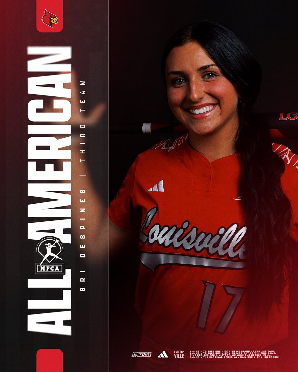LouisvilleSB's tweet photo. One of the best to ever do it 🤩

Bri Despines is an @NFCAorg All-American!!!

#GoCards | @bridespines04 https://t.co/VpwCtWFUDk