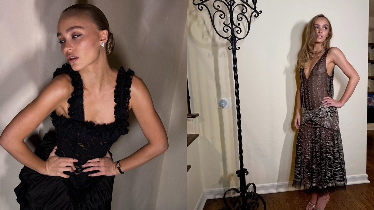 saintdemie's tweet photo. revisiting lily rose’s nosferatu press tour looks because nobody did vampy glamour quite like her 🕯️ https://t.co/GyVJKLPCg0