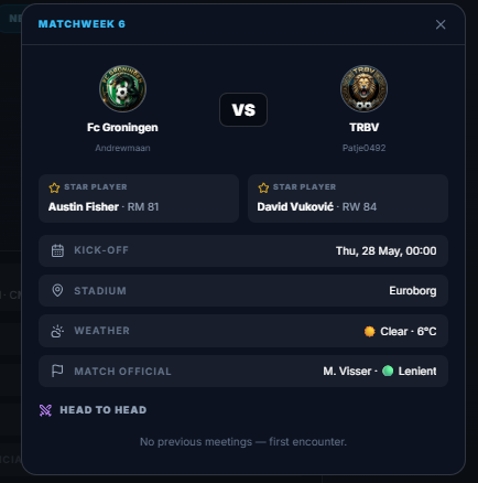 GameChaseIO's tweet photo. 🚨 DERBY DAY 🚨

 The first-ever derby in GameChase Division 1 kicks off tonight:

 FC Groningen 🆚 TRBV

Eyes on Daniel Cook (TRBV, CM) — the only Big Game Player on the pitch.

His trait: +5 to every stat in derbies & the last 15 minutes.

Built for nights like this. ⚽

 #GameChase #FootballManager #Sorare #MFL #Solana #WC2026 #Oranje