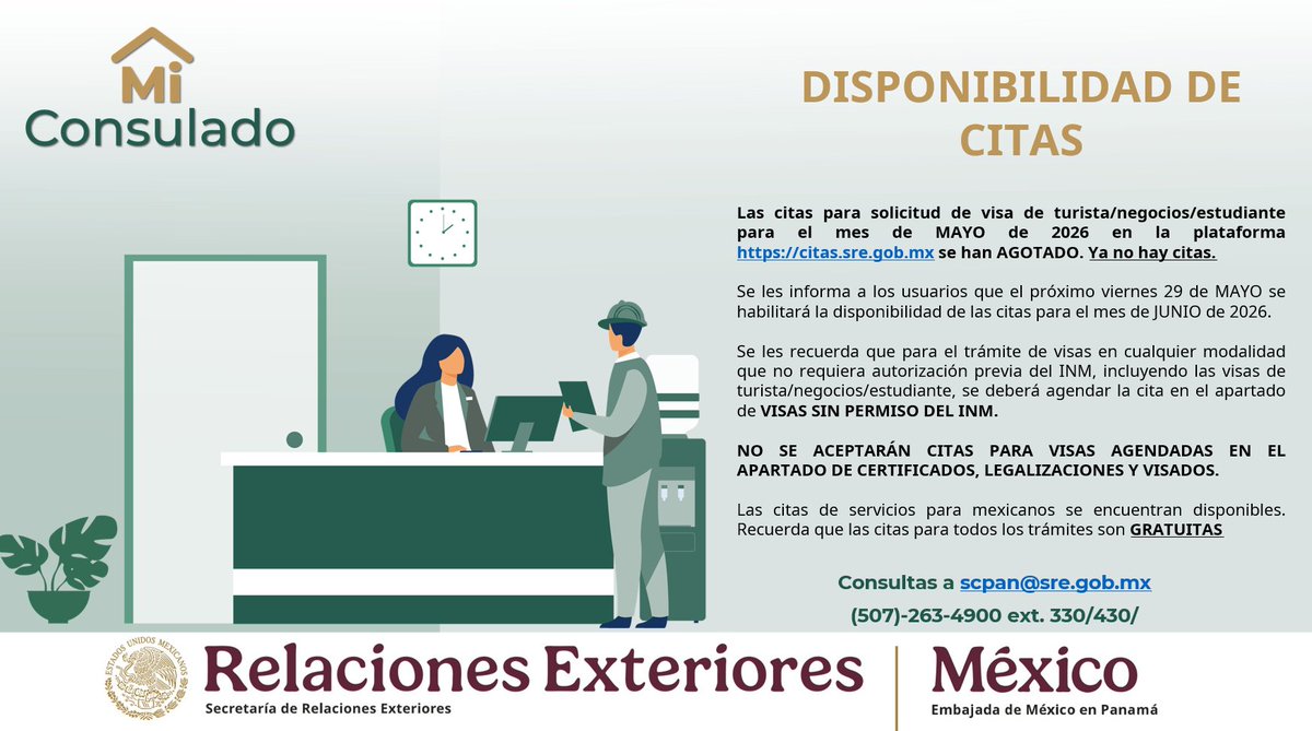 EmbaMexPan's tweet photo. 📢 Aviso al público https://t.co/P1mCUWDM7m