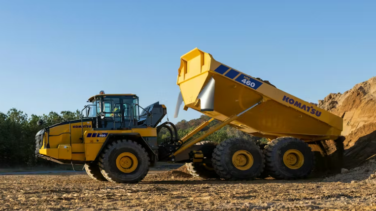 ConstructionEqt's tweet photo. More tons. Less fuel. Same tough jobs. Komatsu North America just dropped the HM460-6 ADT — packing 46.3-ton payload, smarter traction control, and a new high-output powertrain. Built for mud, grades, and long haul days. https://t.co/6Nis1MvSq9 https://t.co/gzfOwNAd6s