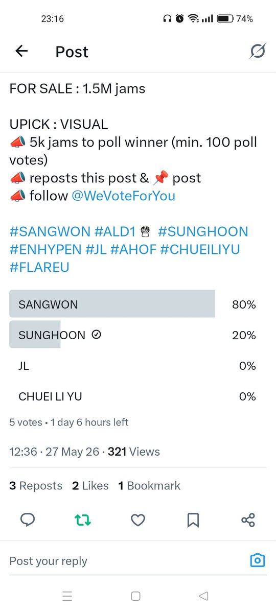 toukvt's tweet photo. @WeVoteForYou #sunghoon https://t.co/VQwFsMtggL