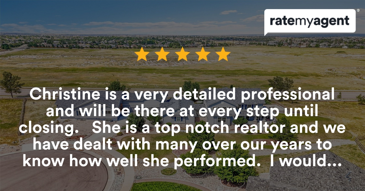 SellingParker's tweet photo. My latest RateMyAgent review in Castle Rock.

https://t.co/FW1pFEbJnL

...
#ratemyagent #realestate #Realty_ONE_Group_Premier https://t.co/yOVpxtD7IK