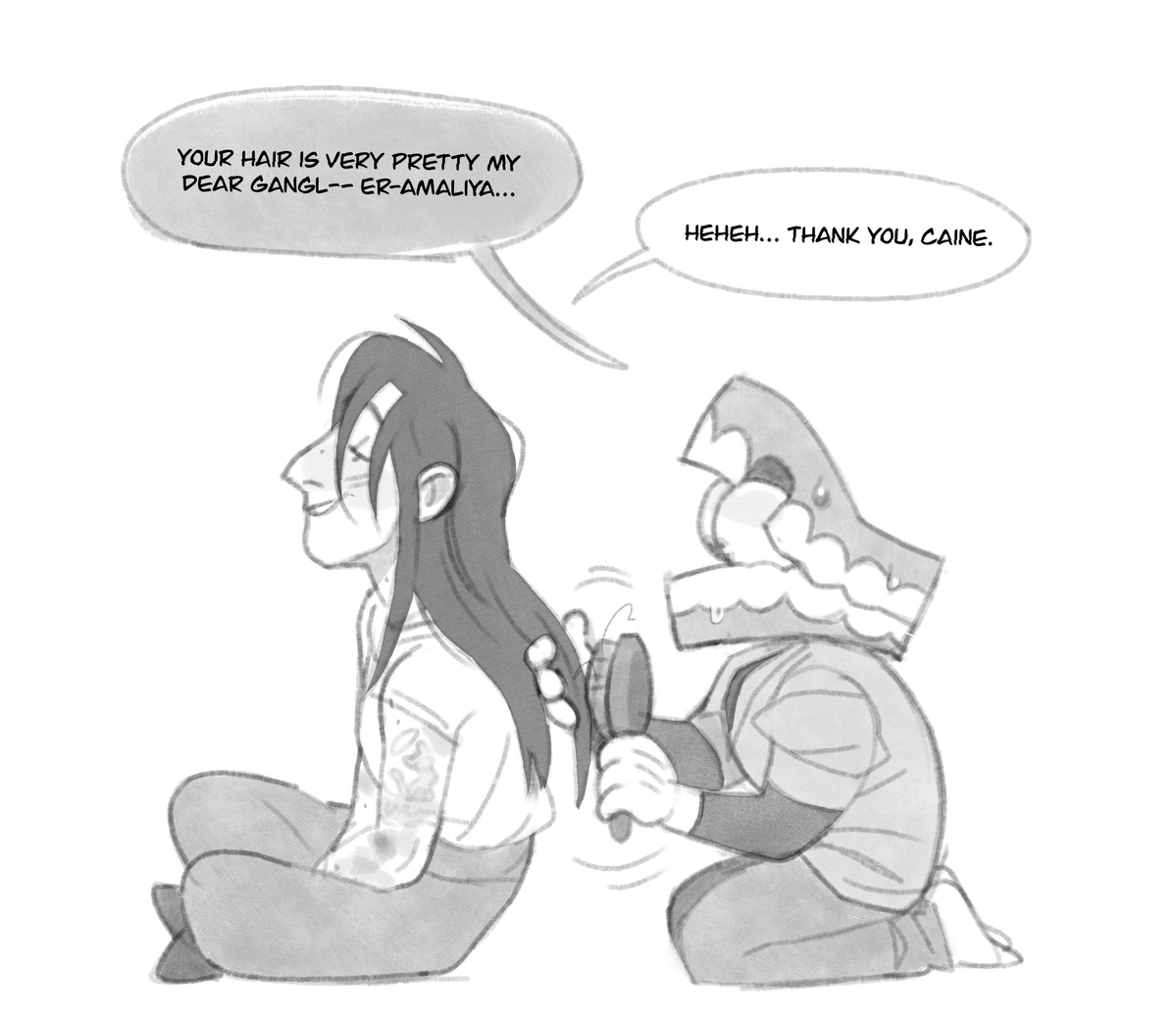 KermaHillway's tweet photo. Silly rebirth doodles. Caine has a love hate relationship with his creator. He's a wee bit bitter about being reset. https://t.co/LnvzqdQ0bd