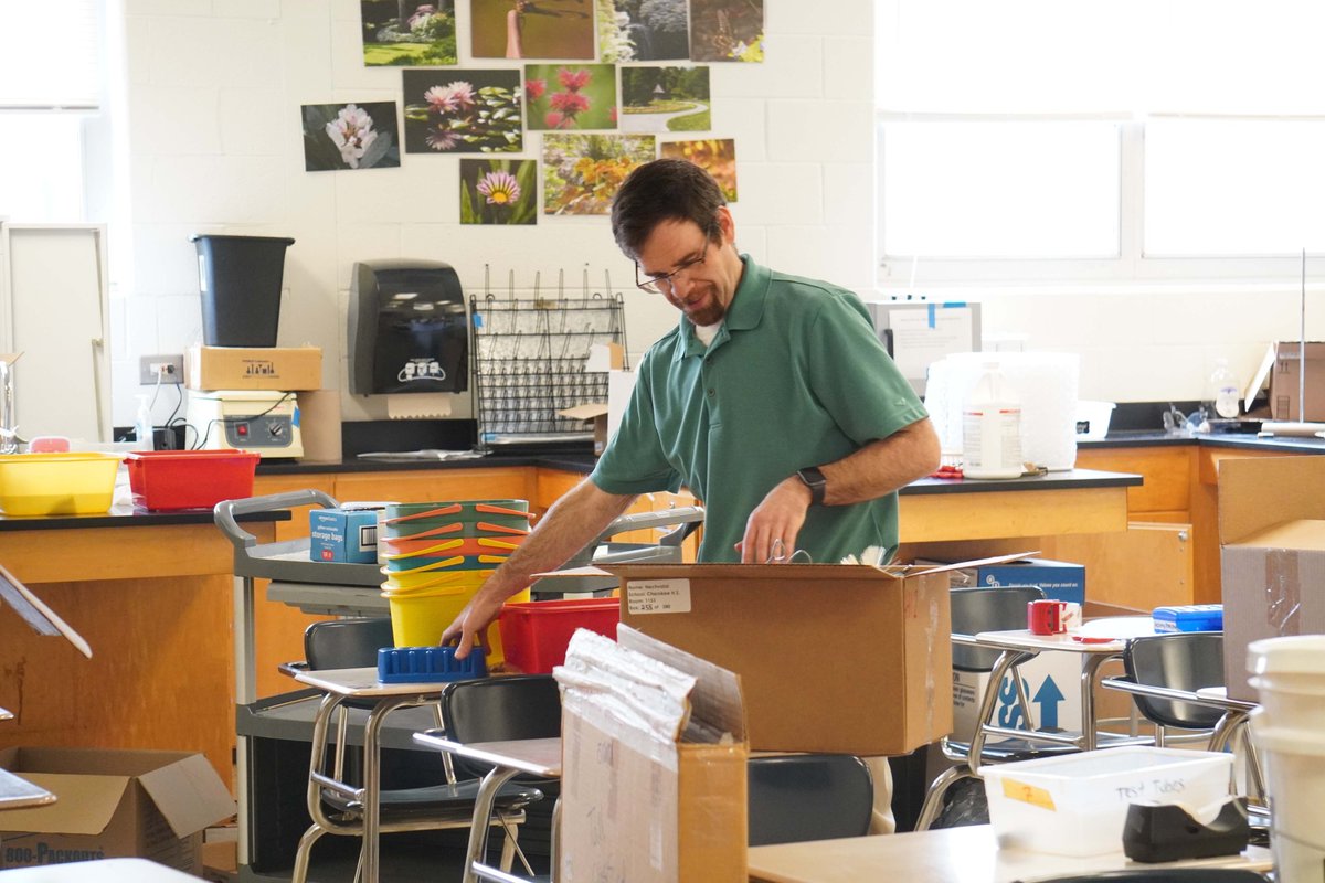 CherokeeSchools's tweet photo. As our post-planning days of the school year come to a close, teachers and staff at Cherokee High School have spent their final days before summer break doing more than packing up classrooms for the season. Across the campus, boxes have been filled and memories revisited as preparations are underway for a once-in-a-generation move into the school’s brand-new building opening this August, marking the exciting start of a new chapter for Cherokee High. Thank you to our School Board and community for their support of the Education SPLOST that has made this move possible!  #OnceAlways #ElevateTheExcellence