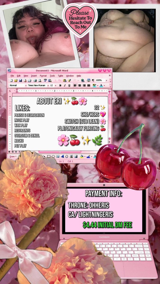 OhhEris's tweet photo. new intro/pinned 🫶🏻

     ✨°• . • . • . °✨
.
hi I’m Eris 🌸
I’m 22 🍒
I’m a Switch (sub lean) ✨
Im a survival SWer 🤍 
I’m also a platonic flirt, 
I love ( almost ) everyone 🫶🏻 https://t.co/ls64YLi8OH