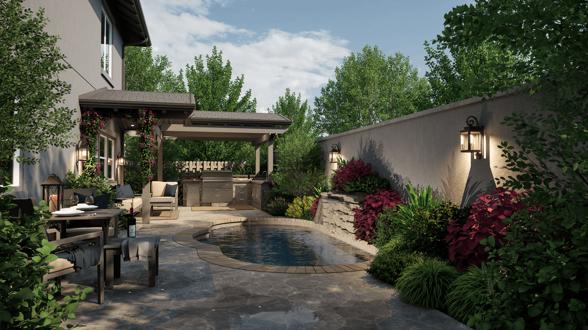 StructStudios's tweet photo. Bring every vision to life and show your clients their own little slice of paradise. 🌿💦🌞 #structurestudios #Vip3D #poolstudio #vizterra #pooldesign #landscapedesign https://t.co/HQdQVMm7qT