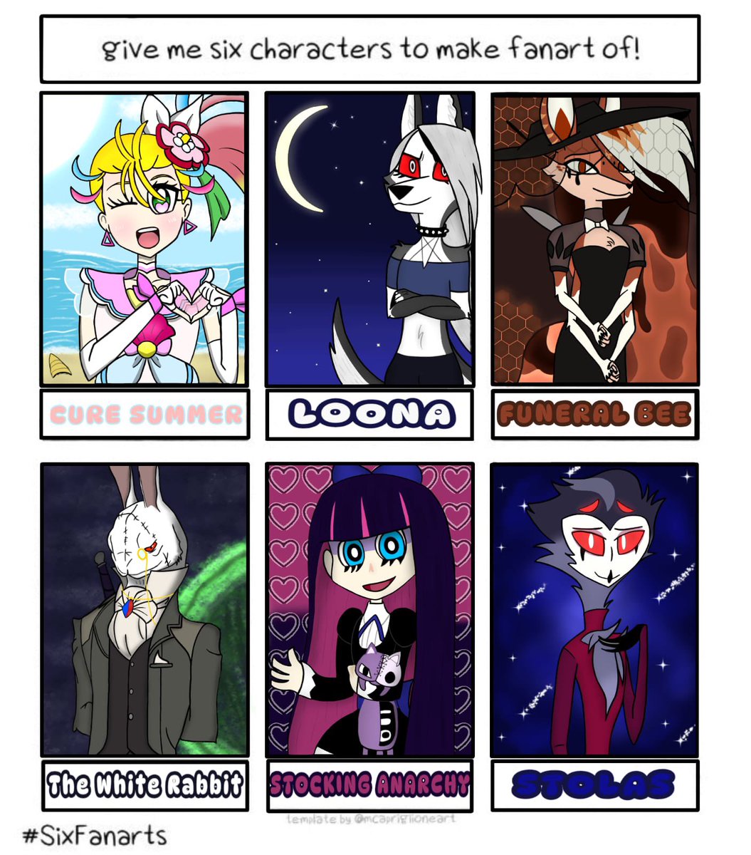 ChiquitoSimy_03's tweet photo. -100th Fanart- 

(Six Characters’ Fanarts Special)

#fanart #SixFanarts #digitaldrawing #CureSummer #Loona #QueenBee #TheWhiteRabbit #StockingAnarchy #Stolas https://t.co/z9O7So7AtV