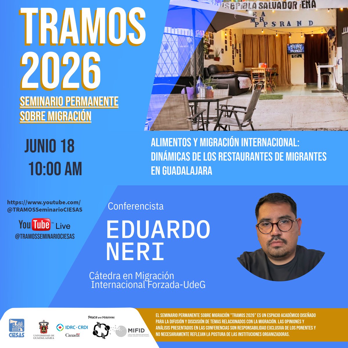 catedra_MIFID's tweet photo. Mañana se realizará la conferencia Alimentos y migración internacional: dinámicas de los restaurantes de migrantes en Guadalajara, en el marco de TRAMOS 2026. 

18 junio | 10:00 h. Enlace: https://t.co/zWAbNit3F6 https://t.co/FtIESglAWx