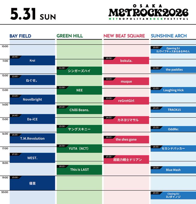 TMR_STAFF's tweet photo. 📢本日開催！

「OSAKA METROPOLITAN ROCK FESTIVAL 2026」
🚩大阪・海とのふれあい広場

⏰16:05～🎪BAY FIELD
T.M.Revolution 出演！

▼#ABEMA @ABEMA 無料配信
🎤ライブ＆🗣️トーク

https://t.co/ApjvJeMy91
@METROCK_pr #メトロック #METROCK
#TMRevolution #西川貴教 https://t.co/mx4dQL5Ece