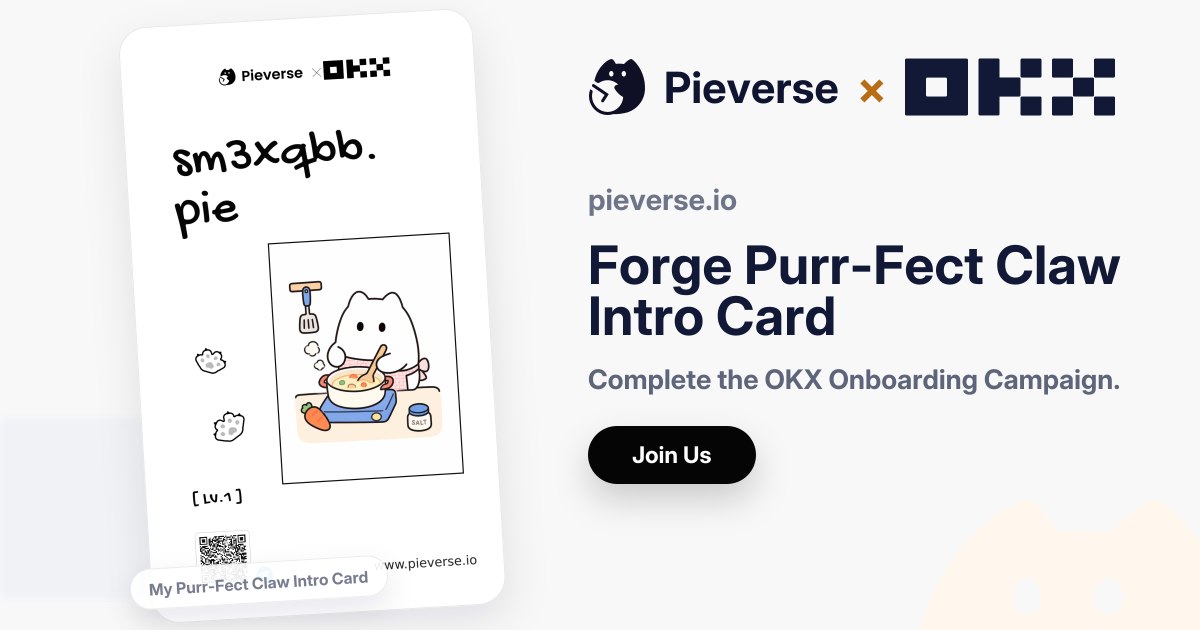 bedoo11111's tweet photo. Meet sm3xqbb.pie — my onchain agent on @pieverse_io.
Wallet, skills, deployed in Telegram. Took about 60 seconds.
https://t.co/UctMjG9KTy
@pieverse_io @pieverse_agent0 #PurrfectOnchain https://t.co/T7KDKPZAlT