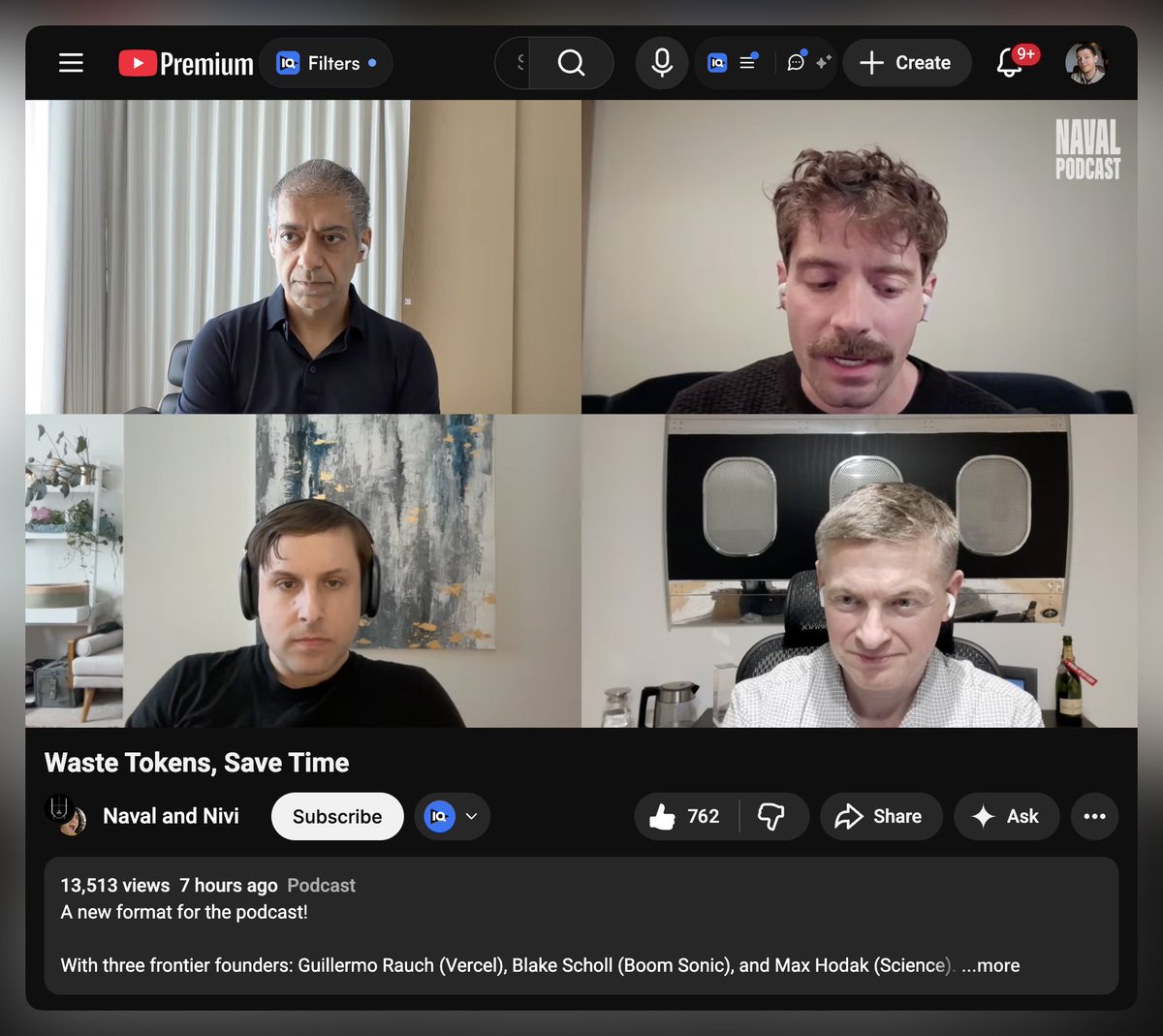 rileybrown's tweet photo. If @naval makes 20 of these episodes and makes them longer (60 - 90 min) it will be the #1 business podcast by far... https://t.co/3BintOL7Fj
