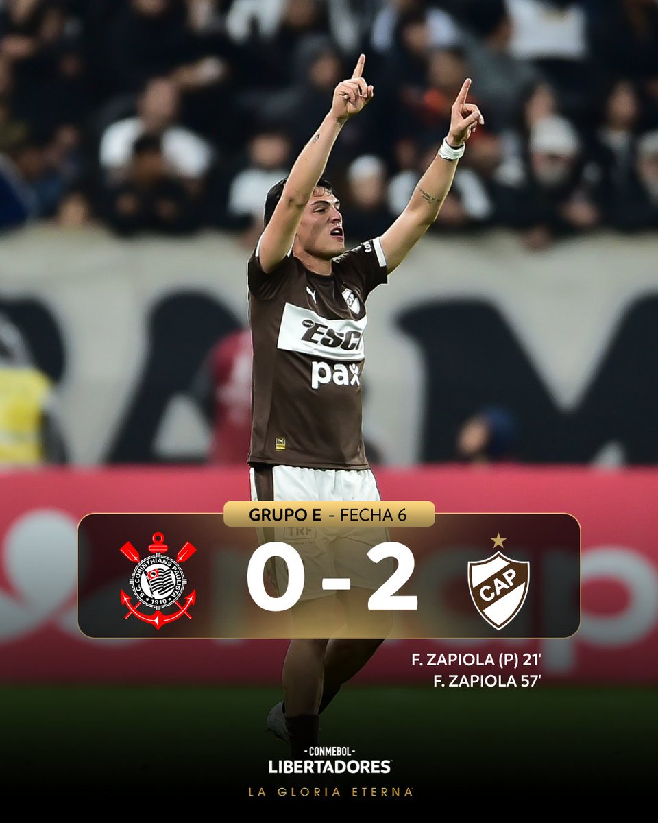 Libertadores's tweet photo. 🟤⚪️ ¡Triunfo inolvidable de @caplatense en São Paulo! https://t.co/ClC1bliRPe
