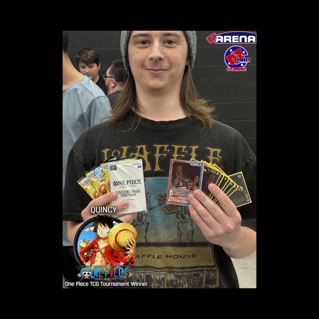 DZComics's tweet photo. 📣 Shoutout to these Gamers for raising the bar in our state-of-the-art arena!
-
🏴‍☠️ QUINCY: Dominated the Grand Line by seizing the Pirate King crown in last Friday’s One Piece TCG Tournament!

🎮 EDWIN, CHRISTIAN, RYAN, and TAKAKI: Occupied the Top Four spots of our Super Smash Bros. Tournament by obliterating their competition while bringing the most heat in their battles!
-
📹 Check out the stream of our most recent Super Smash Bros. Tournament: https://t.co/JwtKzlfvFF

#DZComicsAndGaming #Store #Arena #Gamers #Collectors #Gundam #OnePiece #SmashBros #FightClub #TCG #Tournament #Competition #Challenge #WinnersCircle #HallofFame #TradingCards #Anime #Manga #Community #Robot #Pilot #Pirate #King #NumberOne #Oklahoma #FamilyOwned #ShopLocal #SupportLocal