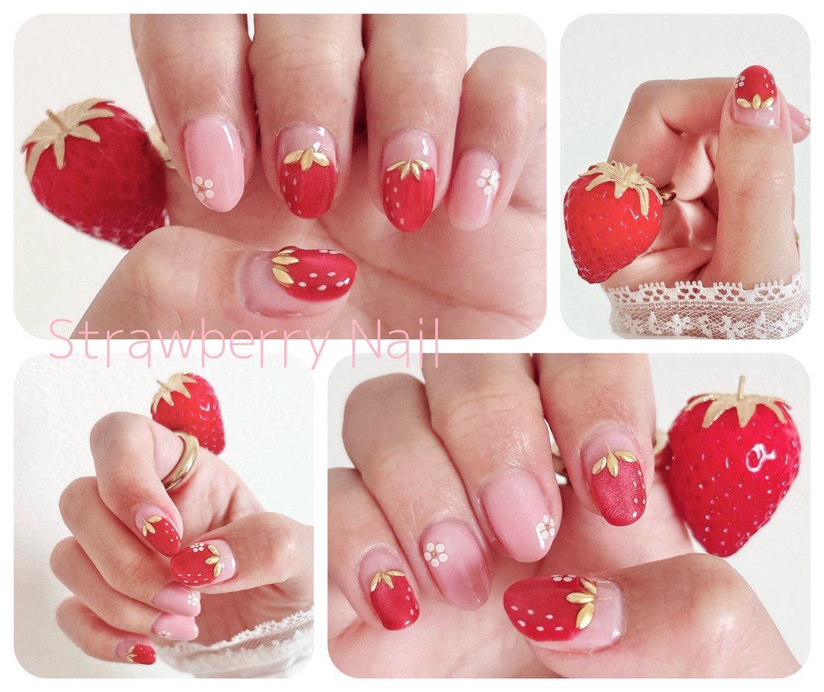 panpun529's tweet photo. 1つ前のネイルっ🍓
#セルフネイル
#いちごネイル https://t.co/p71ng2eZkZ