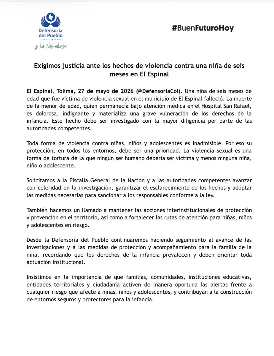 Defensoría del Pueblo tweet media