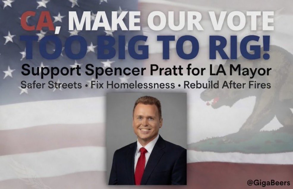 rightsidefreee's tweet photo. @johnnymaga @DrewPavlou Spencer Pratt is making them all look like fools, Vote For Pratt to save Los Angeles. https://t.co/jHcnS3AgiL
