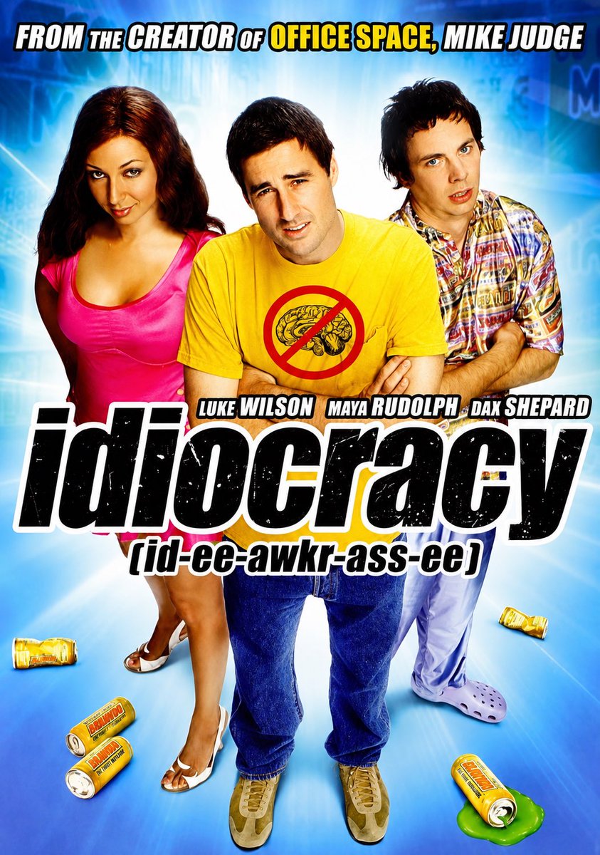 emirhydar's tweet photo. Idiocracy (2006)… this is really what’s happening to society right now. Especially with the president and all 🤦🏻‍♂️ https://t.co/tu4pirEL8E