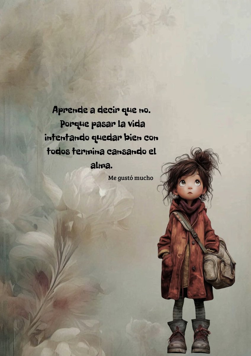 suaVe_teRNuRa's tweet photo. "Aprende a decir que no.
Porque pasar la vida intentando quedar bien con todos termina cansando el alma.

A veces damos demasiado de nosotros mismos por miedo a decepcionar, por costumbre o porque creemos que ayudar siempre nos hará valiosos para los demás.
Y sí, ayudar es bonito… pero no cuando eso significa abandonarte a ti mismo.

Hay personas que solo aparecen cuando necesitan algo.
Te buscan cuando requieren apoyo, tiempo, consejos o favores, pero desaparecen justo cuando eres tú quien está pasando un mal momento.

Y ahí es donde la vida golpea fuerte.

Porque entiendes que mientras tú estabas siempre para todos, muy pocos estuvieron realmente para ti cuando te tocó caer.

Por eso aprender a decir “no” también es una forma de amor propio.
No tienes que resolverle la vida a todo el mundo.
No tienes que cargar problemas ajenos mientras tú mismo te estás rompiendo por dentro.

Está bien poner límites.
Está bien descansar.
Está bien elegirte a ti sin sentir culpa.

Porque cuando estás agotado emocionalmente, cuando la ansiedad pesa o cuando la vida se pone difícil, descubres quién realmente se preocupa por ti y quién solo estaba mientras le convenía.

Y aunque duele aceptar ciertas decepciones, también trae claridad.

Con el tiempo entiendes que ser buena persona no significa estar disponible todo el tiempo ni permitir que los demás se acostumbren a recibir de ti sin nunca dar nada a cambio.

Cuida tu energía.
Tu paz.
Tu salud mental.

Ayuda cuando puedas y cuando nazca del corazón, pero nunca al punto de olvidarte de ti mismo.

Porque si tú te derrumbas, muy pocos se quedarán para reconstruirte.
Y por eso es tan importante aprender que decir “no” no te hace egoísta…
te hace consciente de tu propio valor."

Me gustó mucho ©️ D.R
 #MeGustóMucho
 #fblifestyle