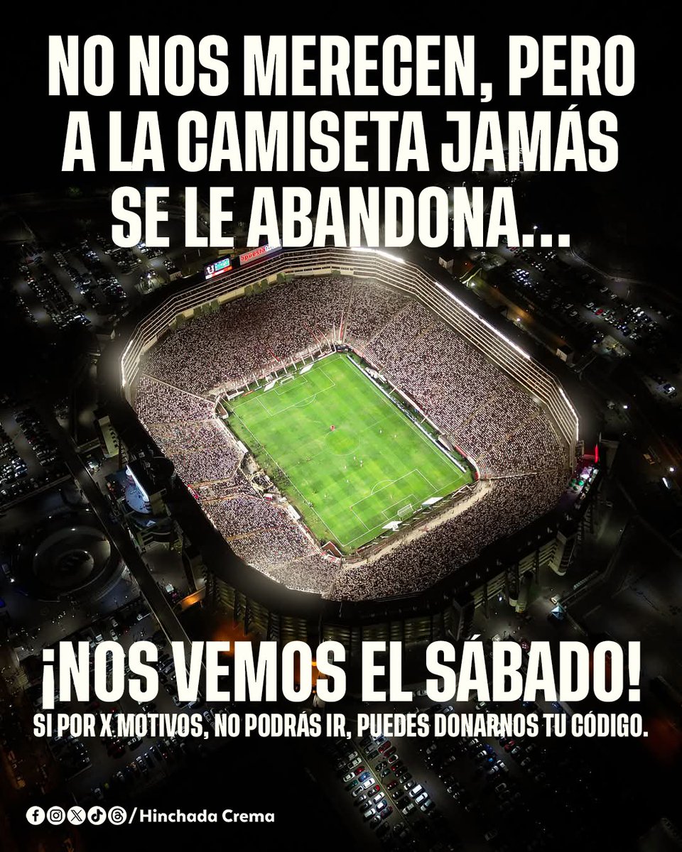 hinchadacrema's tweet photo. Ya nos enojamos, ya renegamos, ya discutimos, ahora toca ir a alentarte. Porque en las peores, queremos estar mucho más a tu lado. Como dice nuestra bandera...

𝐂𝐀𝐌𝐈𝐍𝐀𝐑𝐄𝐌𝐎𝐒 𝐒𝐈𝐄𝐌𝐏𝐑𝐄 𝐉𝐔𝐍𝐓𝐎𝐒 https://t.co/xyEVI87zvE