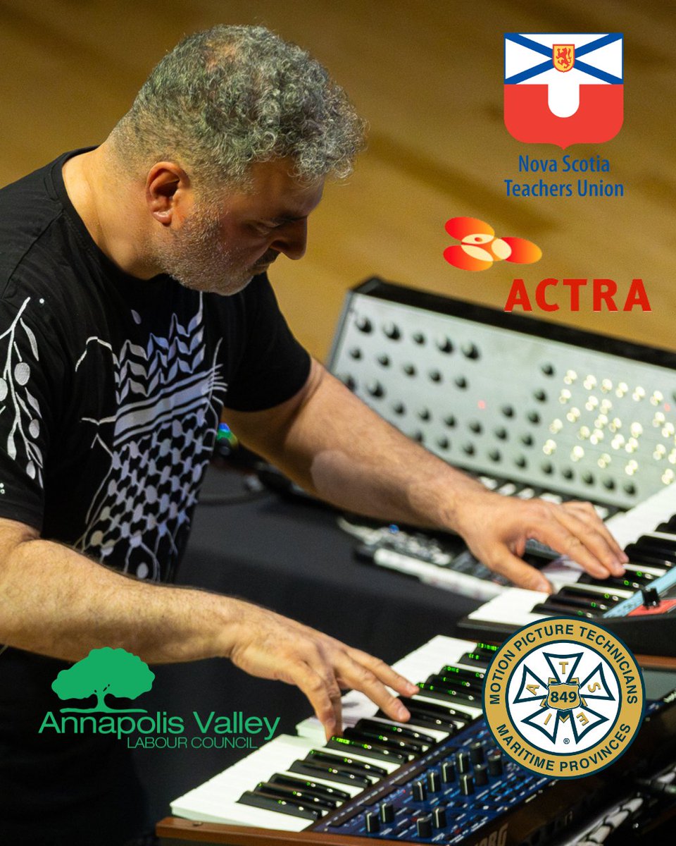 MayworksHalifax's tweet photo. Another big thank you! This time to our Activist level partners from the labour movement!

@NSTeachersUnion  
@ActraMaritimes  
@iatse849 
Annapolis Valley Labour Council

Photo: Keandre Johnson
Pictured: @johnkameelfarah playing Music of Liberation at @FSPADal https://t.co/ZA9GxwObLL