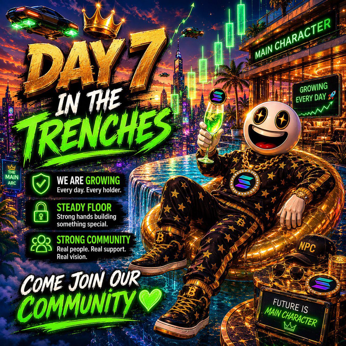 NPC2MAIN's tweet photo. Day 7 in the trenches… and the NPCs are becoming MAIN CHARACTERS 😤📈

Strong floor. Real community. Organic growth every day 💚🚀

$NPCTOMAIN

CA: 9Y5XZwx1dSDZg3sqsahfg1L2ibnNCDMvZkqz9CSJUR5Y https://t.co/jJoQd7V7xn