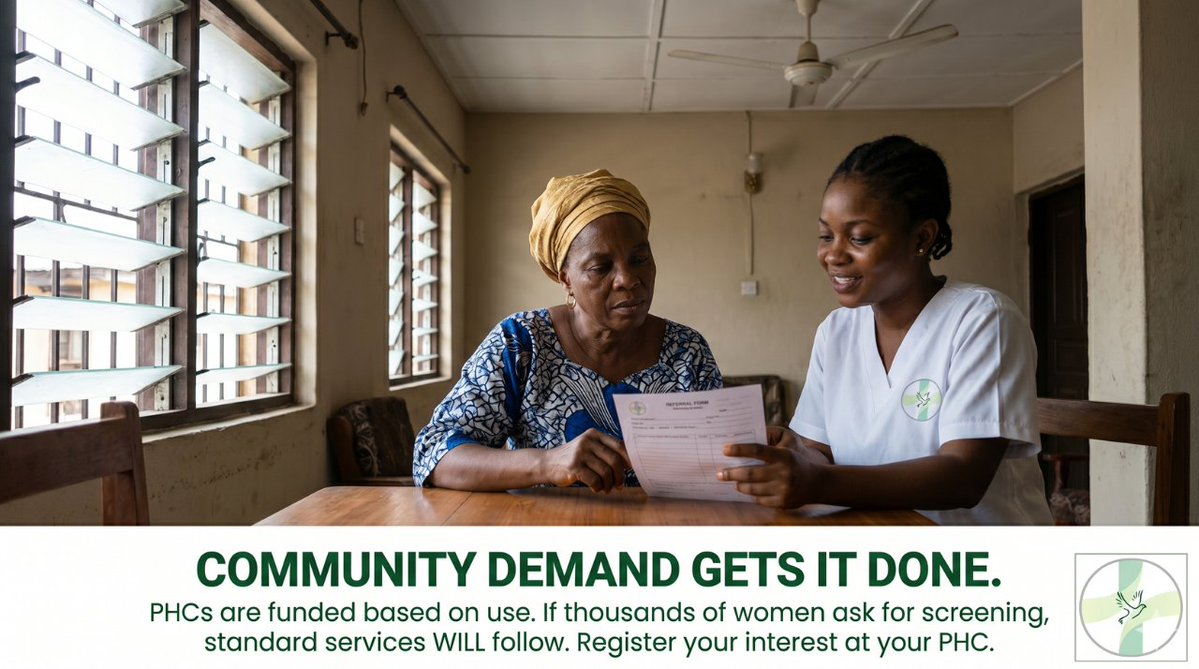 HealthifiedOrg's tweet photo. 79% of Lagosians with a local Primary Health Centre didn't use it last year. Why? Fragmented access to routine preventive screenings, like cervical cancer VIA checks.  Universal health access isn't a favor; it’s a funded right. Demand better. https://t.co/KEqCnwPVM0