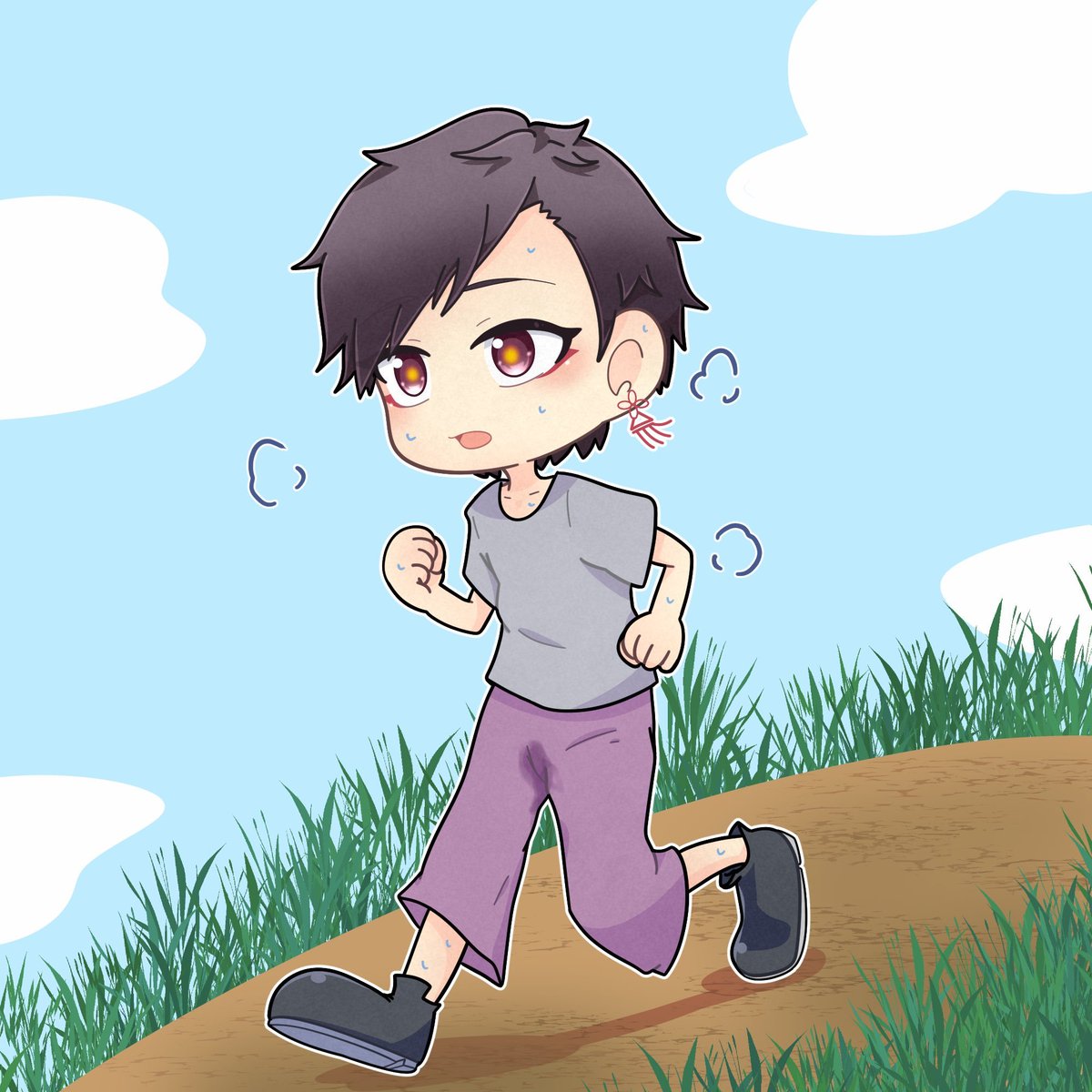 おはようVライバー おはようさん⛩🌸 涼しいから走ってきた 絵師様