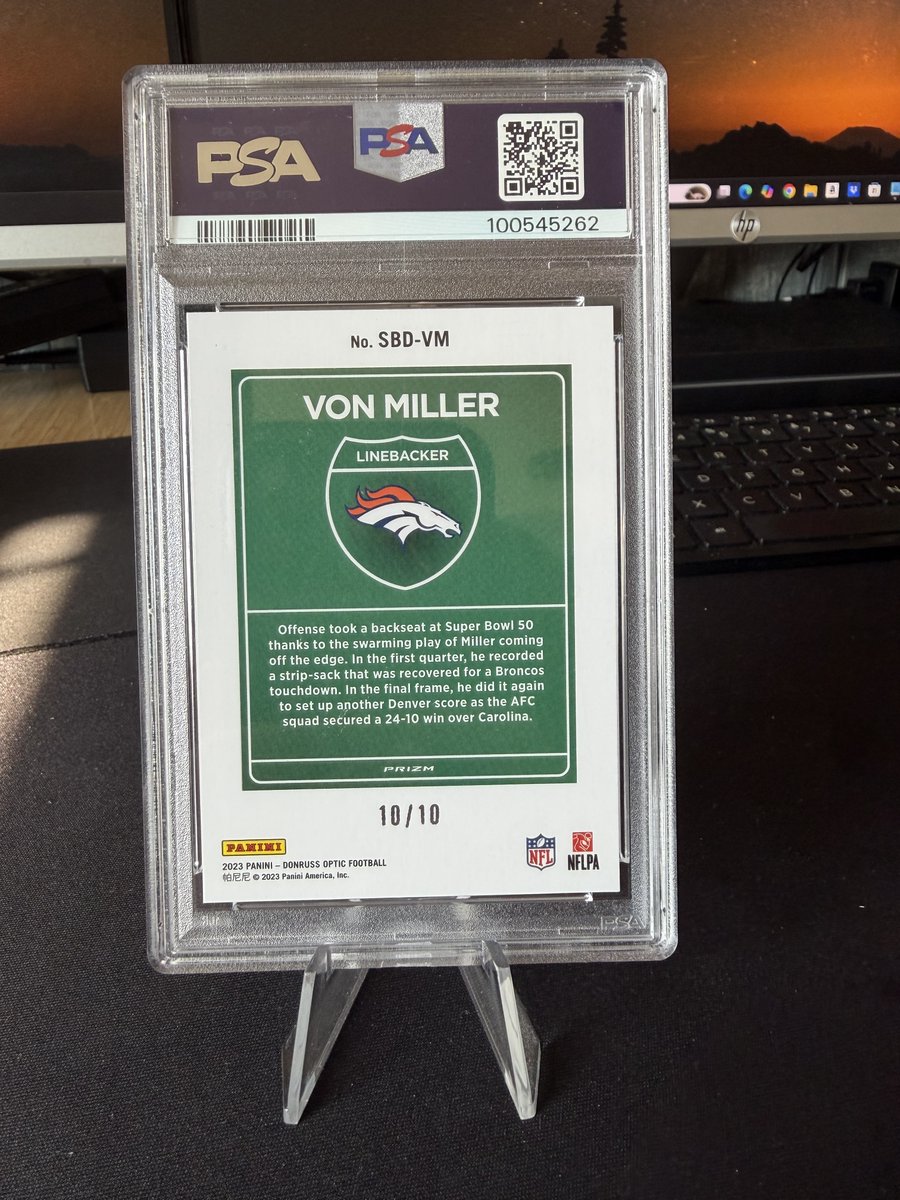 scottloft's tweet photo. Von Miller

2023 Donruss Optic - Super Bowl Downtown - Gold /10

PSA 10 https://t.co/VUWa7Mkx4A