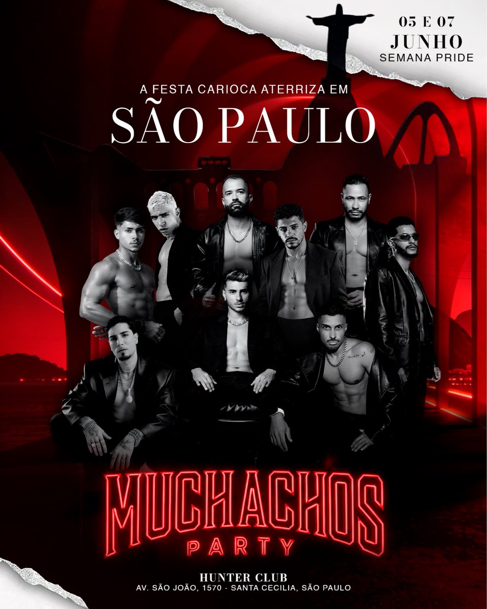 muchachosparty's tweet photo. A Muchachos está chegando na Pride de SP nos dias 05 e 07/06. [link na bio]

@allemaxxdj 
@eudjmello
@RodrigoHukk 
@OFCMMRJ 
@RogerCarioca0fc 
@higor_linz 
@OficialOgroXXX 
@junnynnhoo 
@Euuhcarioca 
@ThomasBlackRJ 
@euputorj 
@piscianojp 
@apl_rj 
@pinocchioofc 
@lilprinceptk https://t.co/fFcnLa0MhK