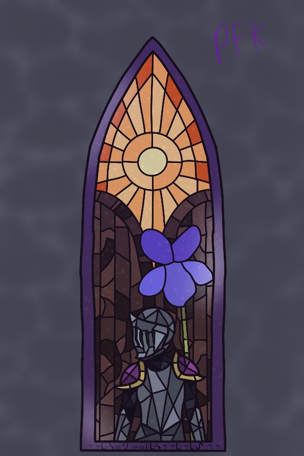 purplefireart's tweet photo. Derailing a bit from what I've been posting to share the next @TheFlightsSMP stain glass it is @MrMadSpy as sun guard https://t.co/GitH52IzyT