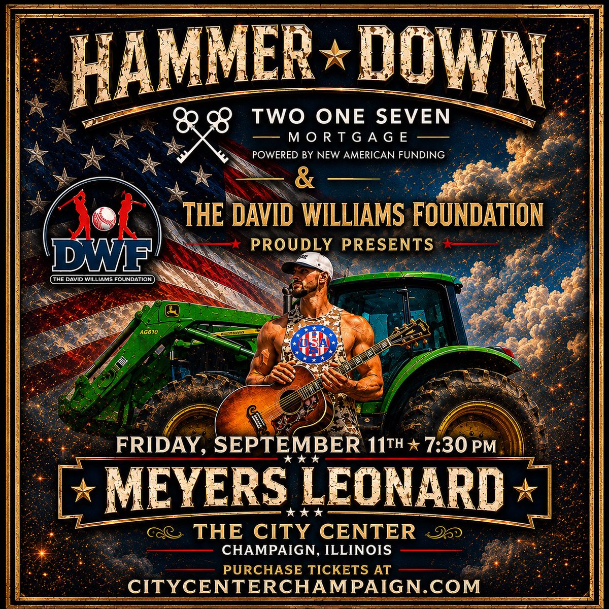 MeyersLeonard's tweet photo. 🚨PSA🚨

September 11th - Champaign, IL - HAMMER DOWN

I will be bringing a full band from Nashville with me, and we’re going to put on a great show! All of the money from ticket sales will be going to the Orange Krush! 
 
Tickets at the link in my bio! Hope to see you there! https://t.co/vyMMjnyl6G