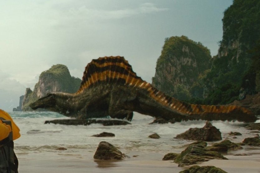 Terrordome3K's tweet photo. I say this as one of the people behind the official expanded Jurassic lore which delved into this specific area: but you don’t need the lore from the viral websites to have it established that there’s genetic differences between these two Spinosaurus; it’s now in the “hard” canon of the films just merely by visuals alone. We wrote JP3s Spino as a result of genetic tampering and Rebirth has helped double down on that idea.