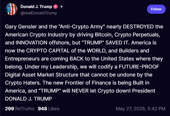 tomthequant's tweet photo. EVERYONE IS MISSING THE WHOLE POINT!!
donald trump is saying how the Anti-Crypto army is destroy us but US, THE CRYPTO ARMY holds strong.

SEND CRYPTO ARMY BECAUSE THAT IS WHO WE ARE https://t.co/KOJHsOyhre