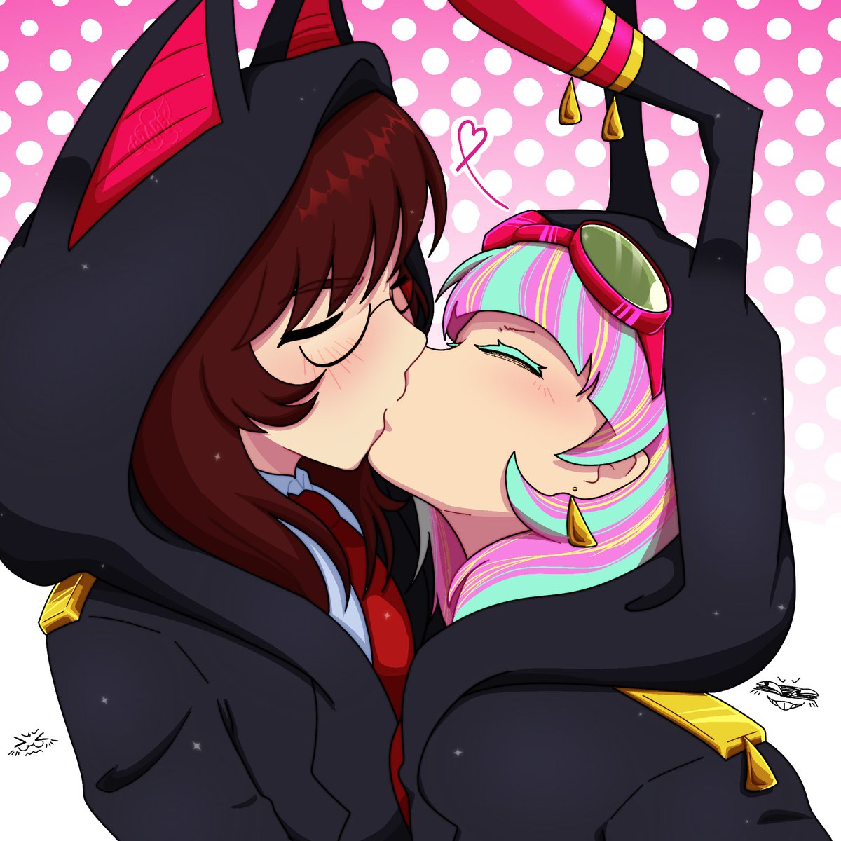 _grapedraws_'s tweet photo. I love this two so much 🦇🩷🐰 

#nanbaka #yumeship #ナンバカ https://t.co/XFykkwSnij