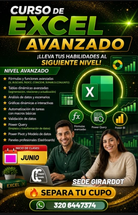Compusis_Edu's tweet photo. 📈𝐀𝐩𝐫𝐞𝐧𝐝𝐞 𝐄𝐱𝐜𝐞𝐥 𝐀𝐯𝐚𝐧𝐳𝐚𝐝𝐨 𝐜𝐨𝐦𝐨 𝐬𝐞 𝐮𝐬𝐚 𝐞𝐧 𝐞𝐦𝐩𝐫𝐞𝐬𝐚𝐬 𝐲 𝐧𝐞𝐠𝐨𝐜𝐢𝐨𝐬. 
🧠 Lleva tus conocimientos al siguiente nivel y domina herramientas que pueden marcar la diferencia en tu perfil laboral.
#HabilidadesDigitales https://t.co/wx7zF4TvJl