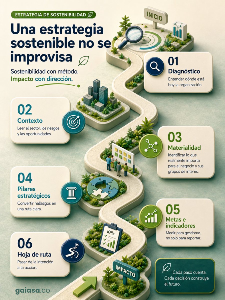 GaiaAmbiente's tweet photo. Una estrategia de sostenibilidad empieza entendiendo la organización🌿su modelo de negocio, sus procesos, sus impactos, sus riesgos y las expectativas de quienes se relacionan con ella.

Solo desde ahí tiene sentido hablar de pilares, metas, indicadores y hojas de ruta📊...

🧵👇🏼 https://t.co/ieutAIXnoy