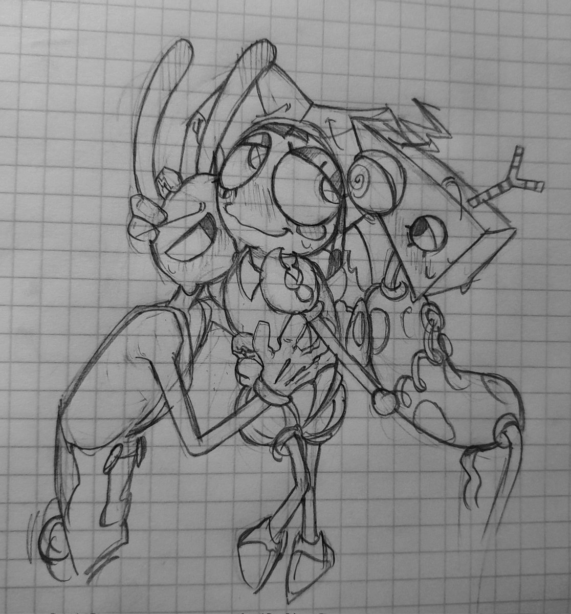 cryptrap_'s tweet photo. Daily reminder to overstimulate your local jester
But like, what do you even call this ship #abstrafunnybunny??? mann idk

#abstrarabbit #funnybunny #zoomni #tadc #jax #pomni #zooble https://t.co/TsA54jFzBk