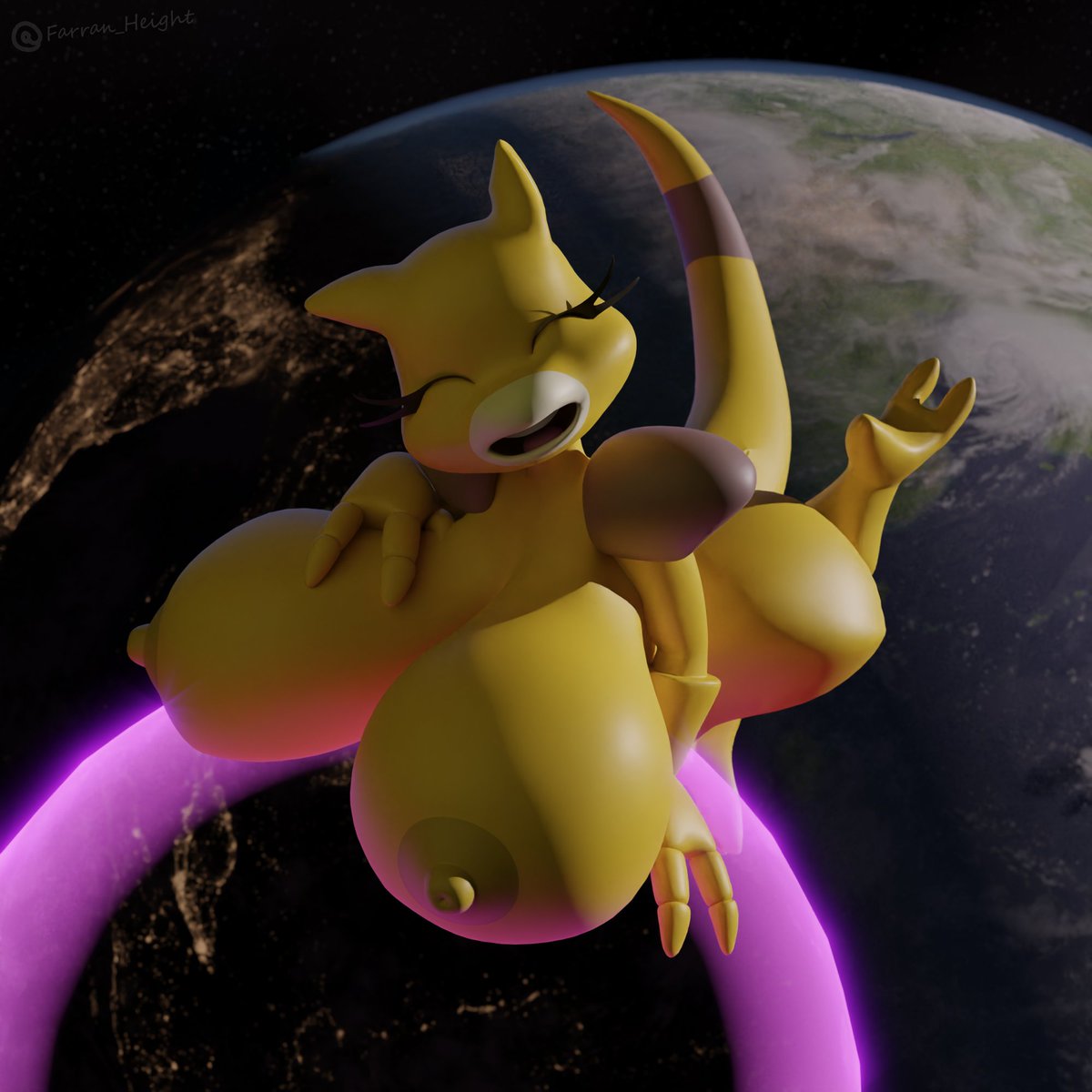Farran_Height's tweet photo. Spaaaaaaaaaaaaace! 🪐

A *VERY* late gift render for @chronocelebi1 after they had gifted me with this precious abra model. Hope you enjoy your lil render from me! 💜💜💜

Abra model: @MonnoDev https://t.co/exttAgslp5