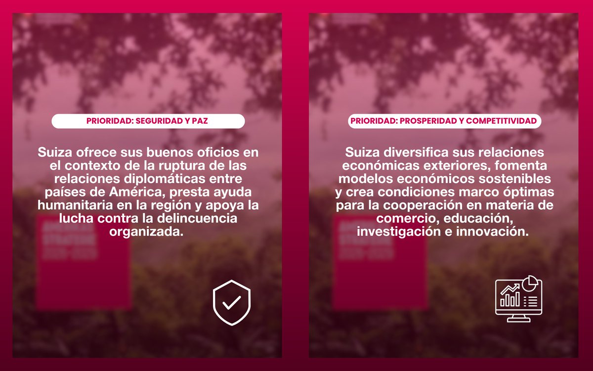 EmbSuizaPeru's tweet photo. Suiza da un nuevo paso en las Américas con su #Estrategia 2026-2029🇨🇭Esta destaca al Perú como país #prioritario en cooperación económica, el rol del Hub regional y la importancia del #comercio de oro y metales en América Latina.
🔗 https://t.co/ygr3hgAReM
@CancilleriaPeru https://t.co/Ip73kJQfbE