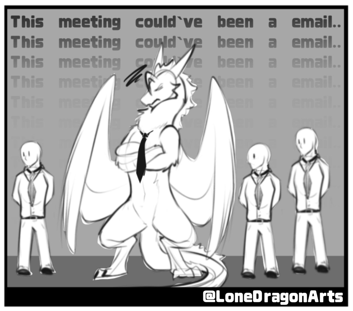 LoneDragonArts's tweet photo. Gonna be completely honest, my friend got me into playing Minecraft again to the point where I forgot to finish up my comic today. So uhh, have a sketch of it and I blame you for my lack of “productivity”, but god damn, time flies in that game, holy. https://t.co/CHGmkp4mBC