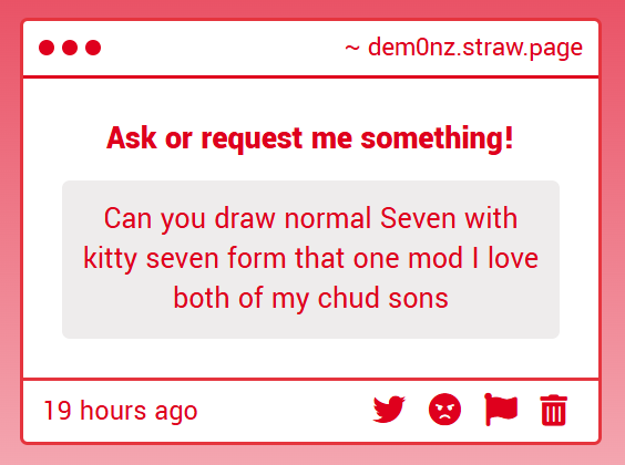 de_m0nza's tweet photo. Oh no, someone's angyyy. What is he going to do?
#deadlock #deadlockseven #seven #rem #fanart #request #catlock https://t.co/DAQdqJdb8N