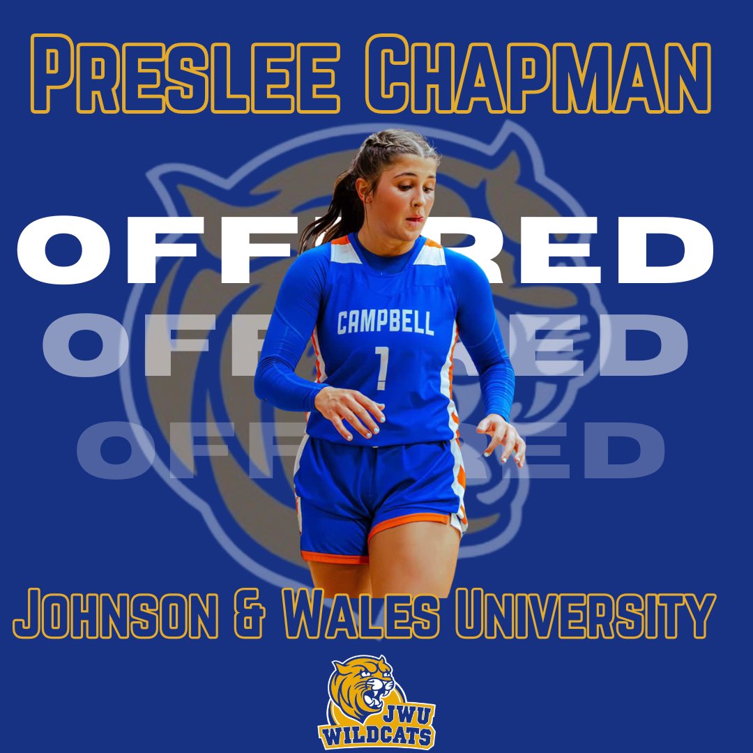 ChapmanPreslee's tweet photo. Blessed and excited to receive an offer from @JWU_WBB!!

Thank you to @CoachLexHamp for the opportunity &amp; believing in me. Can’t wait to see what’s next💙💛!! https://t.co/dOrRHntIeN