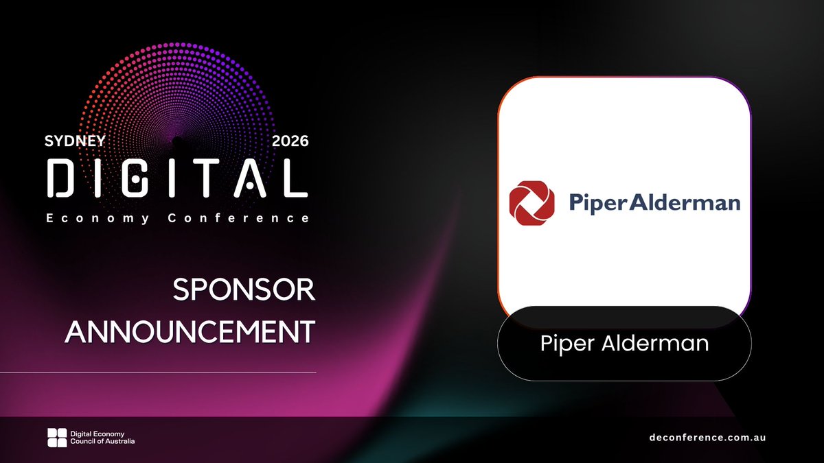 DECAustralia's tweet photo. We are thrilled to welcome @PiperAlderman, with over 175 experience in Australia's legal system and a leader in digital asset law, as a Partner for #DECON2026! 🚀
📅 15-17 June 2026
📍 Sheraton Grand Sydney
🎫 Tickets: https://t.co/8TFwm777qU https://t.co/Yf8SAtGS2T