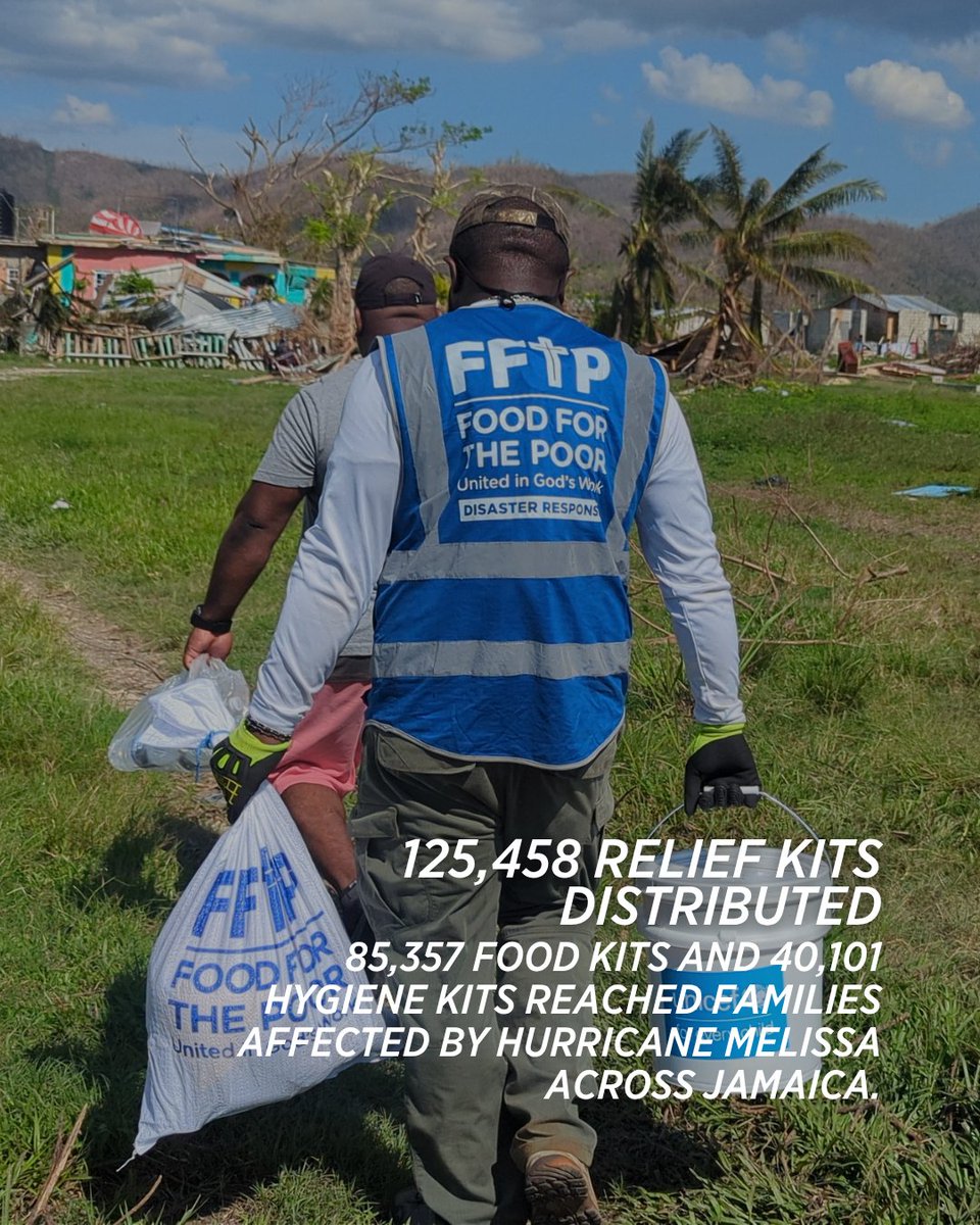 FoodForThePoor's tweet photo. As hurricane season approaches, Food For The Poor’s disaster relief and preparedness efforts remain critical across the Caribbean and Latin America. After Hurricane Melissa, your support helped bring emergency relief, recovery and hope to families in need. 💙 https://t.co/1Hf5L1C5tp