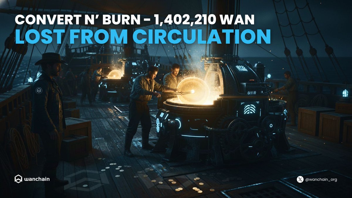 wanchain_org's tweet photo. The Wanchain Convert n' Burn mechanic has burned over 1.4 million $WAN 🔥

This number will continue to grow indefinitely.

Now, only one question remains...

Will you be ready when WAN becomes deflationary? https://t.co/9WpfTQcvHo
