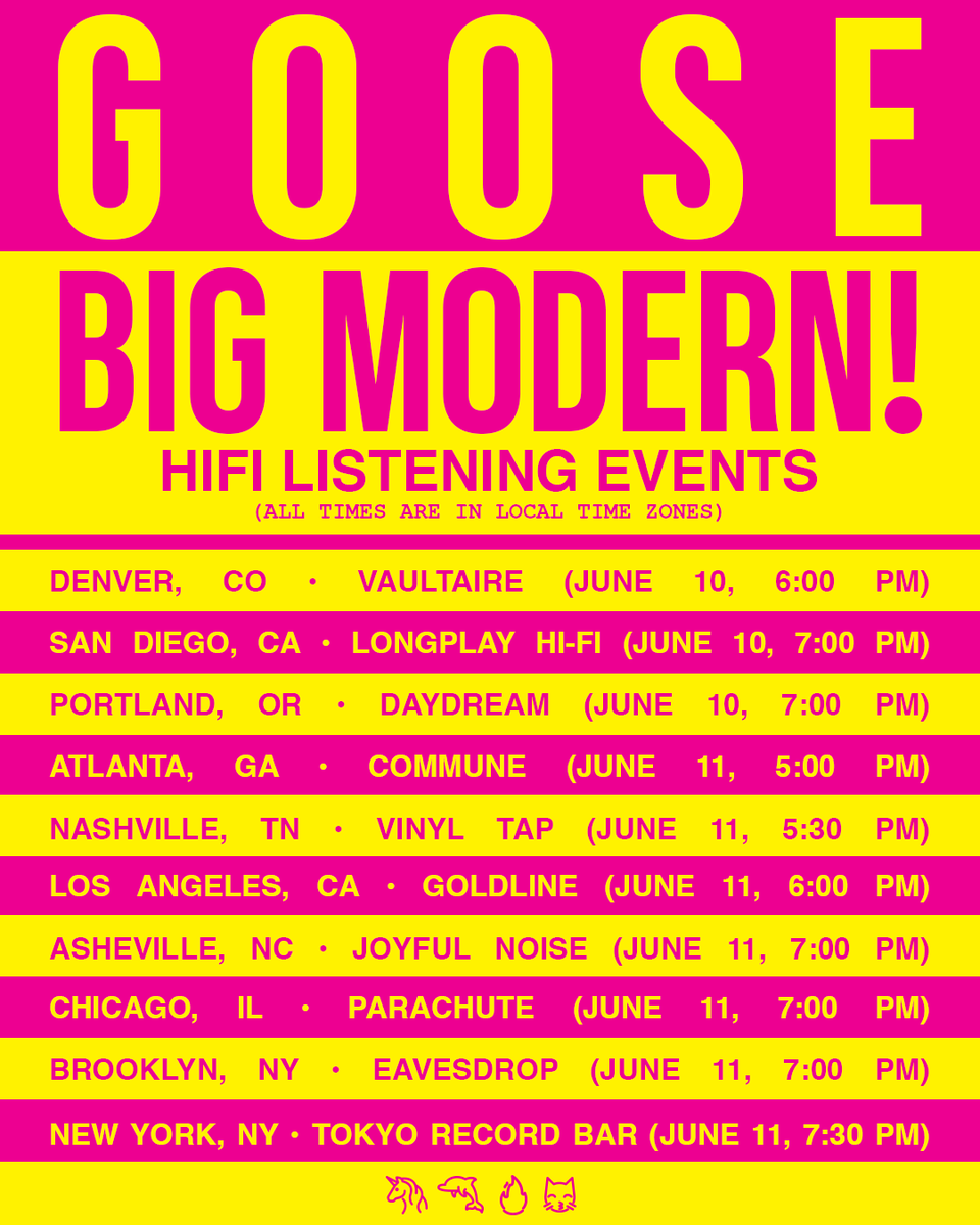 analogplanet's tweet photo. Goose have just announced a new 180g 2LP set, BIG MODERN!, will be released via No Coincidence on 06.12.26. AP editor Mike Mettler reports on what to expect from this double-LP release &amp; shares times &amp; locales for two nights of official listening parties https://t.co/Dp6Q8pCq7z https://t.co/951EsWmN4G