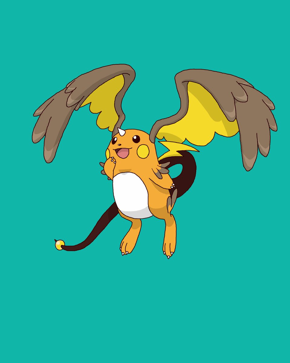 ivangjm's tweet photo. Mega Raichu XY (dragoninite) que eu criei pra trend #stoneswap, as quatro asas formam a letra X, as da cabeça com a cauda formam a letra Y. Cor base mantendo a paleta do raichu, shiny usando paleta do mega dragonite (paleta extra azul do mega dragonite shiny). https://t.co/NJqelt1wmZ